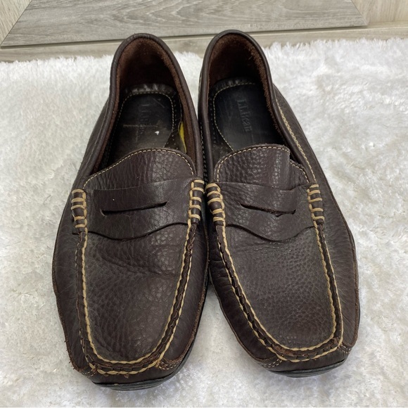 L.L. Bean Other - LL Bean Men's VIBRAM Pebble Grain Leather Driving Moccasin Loafers 8.5